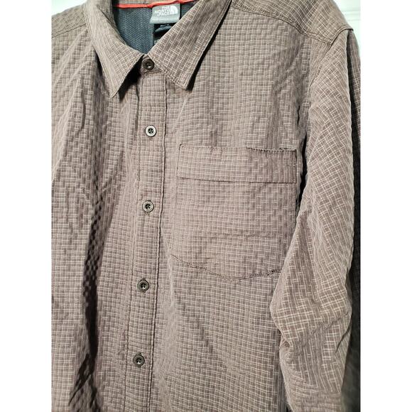 The North Face Men’s Long Sleeve Button-Up Hiking Shirt Size L – Brown Plaid - Picture 2 of 11